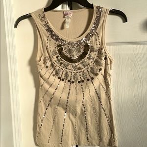 Sleeveless Sequins Blouse